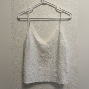 BHLDN Sequin White Top